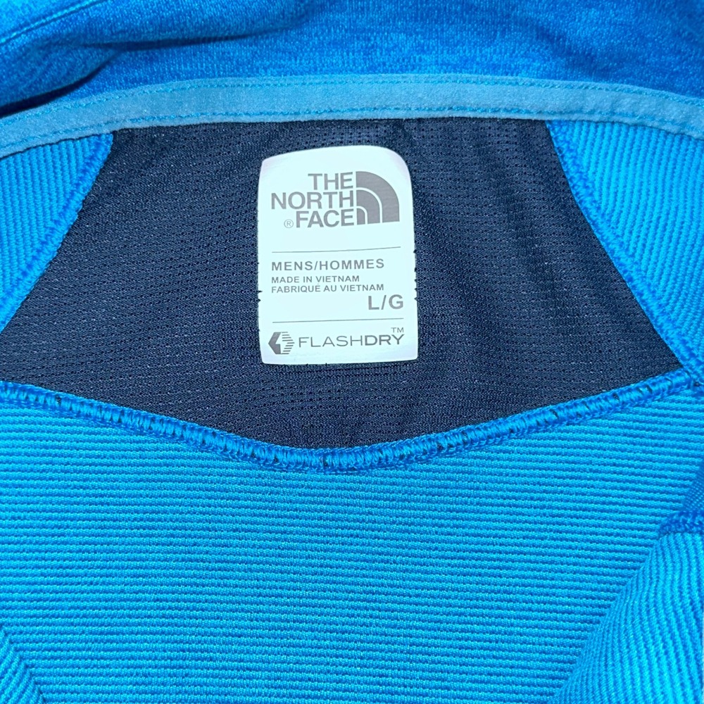The North Face Mens L G Blue FlashDry‎ 1/4 Zip Pullover Athletic Shirt - Picture 2 of 9